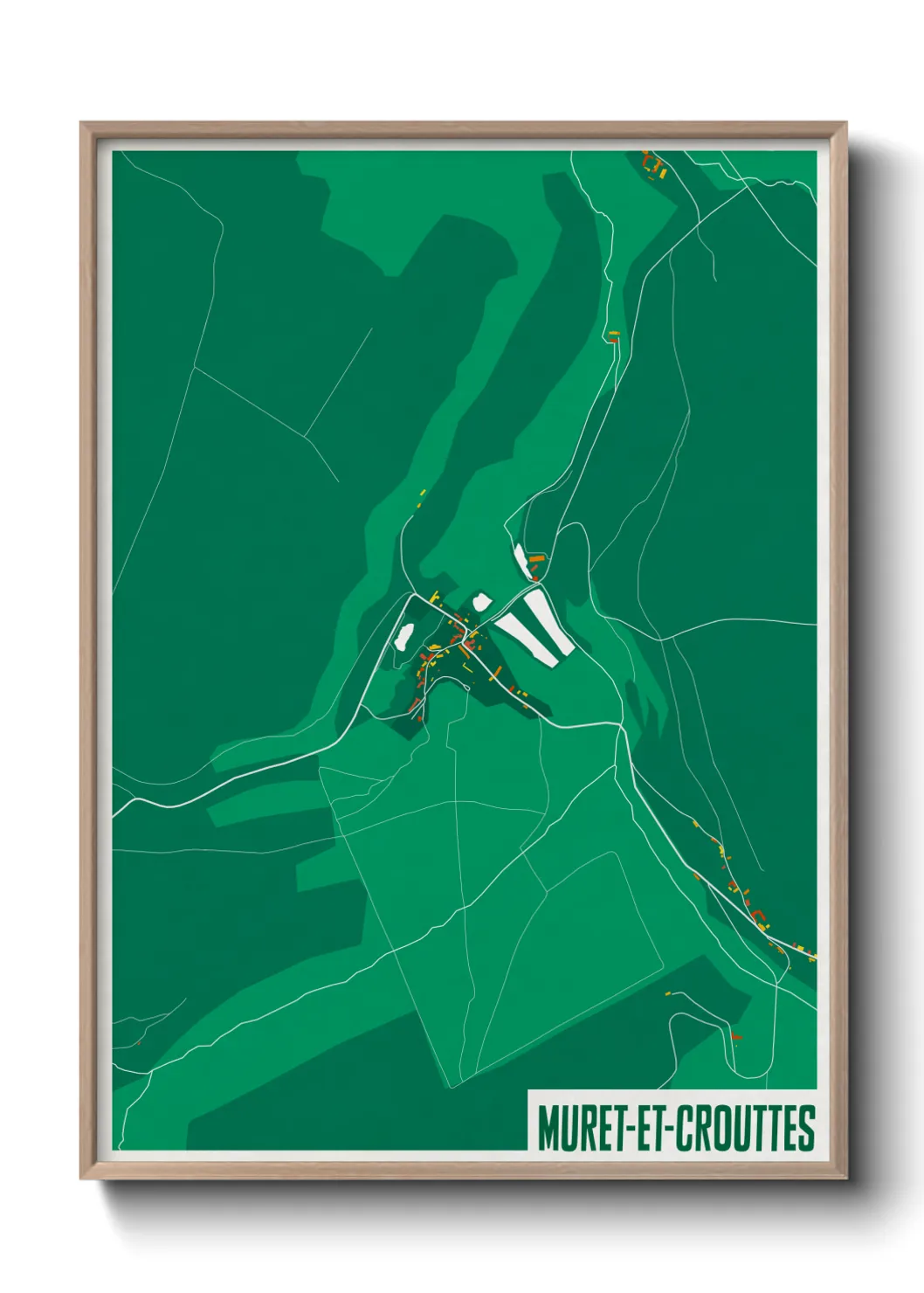 Une affiche de carte sur Muret-et-Crouttes