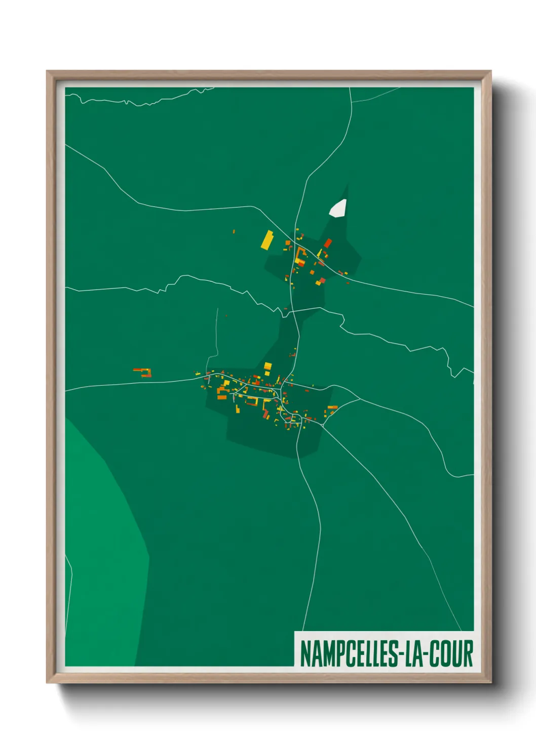 Une affiche de carte sur Nampcelles-la-Cour