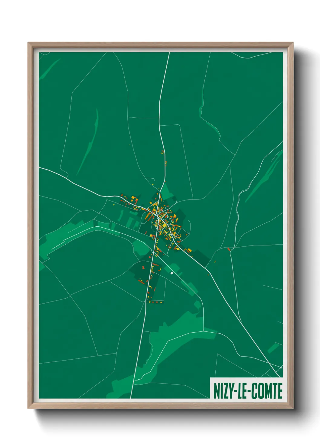 Une affiche de carte sur Nizy-le-Comte