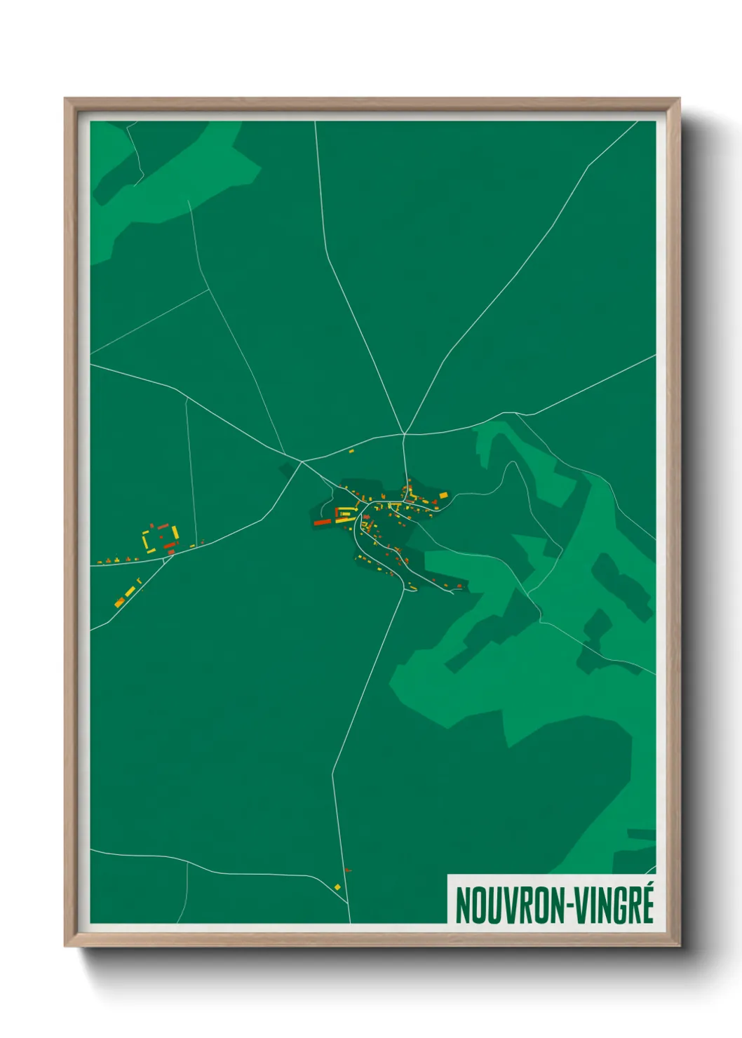 Une affiche de carte sur Nouvron-Vingré