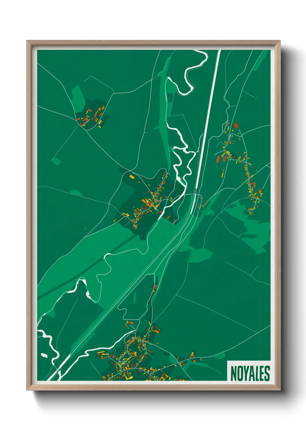 Une affiche de carte sur Noyales