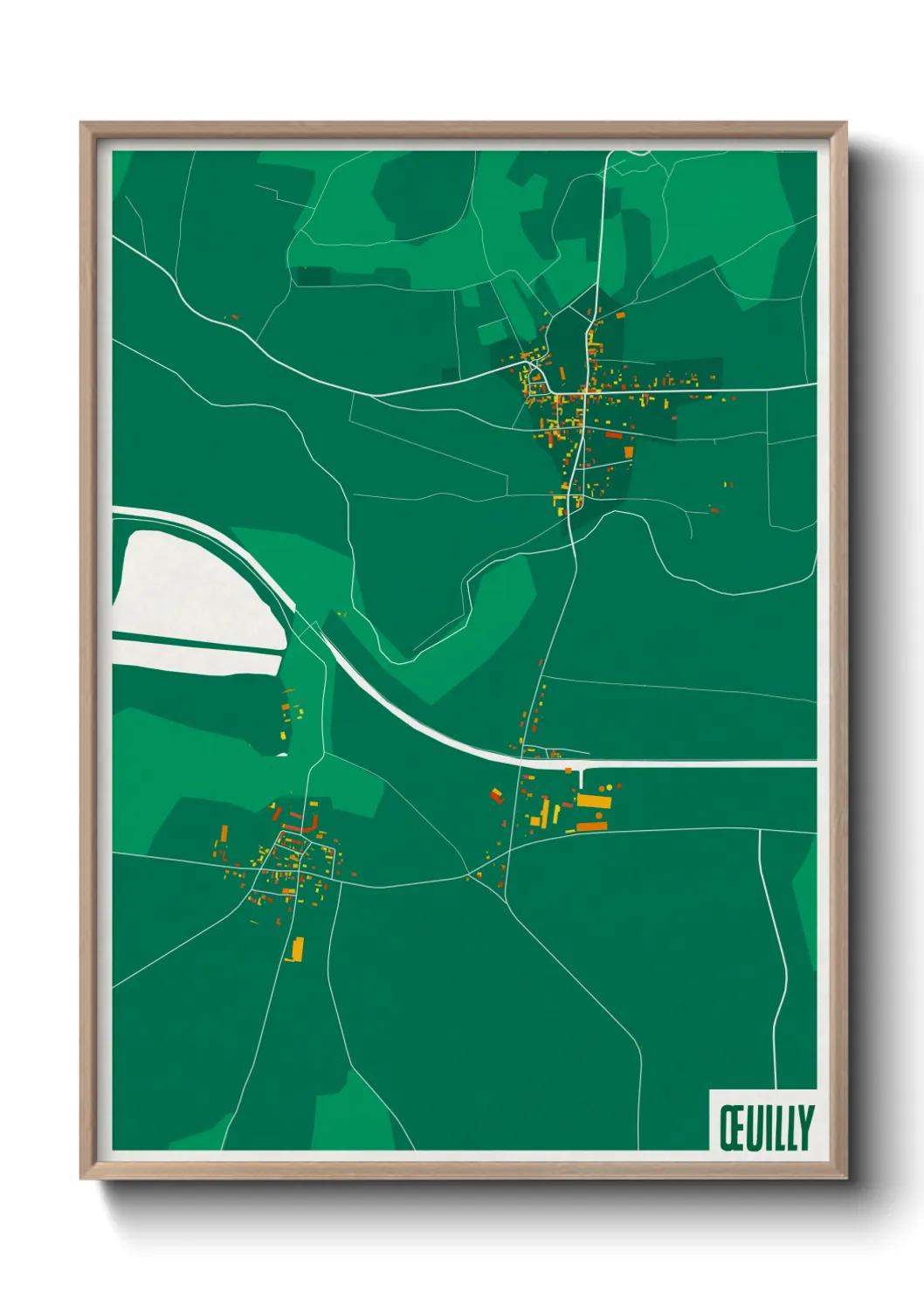 Une affiche de carte sur Œuilly
