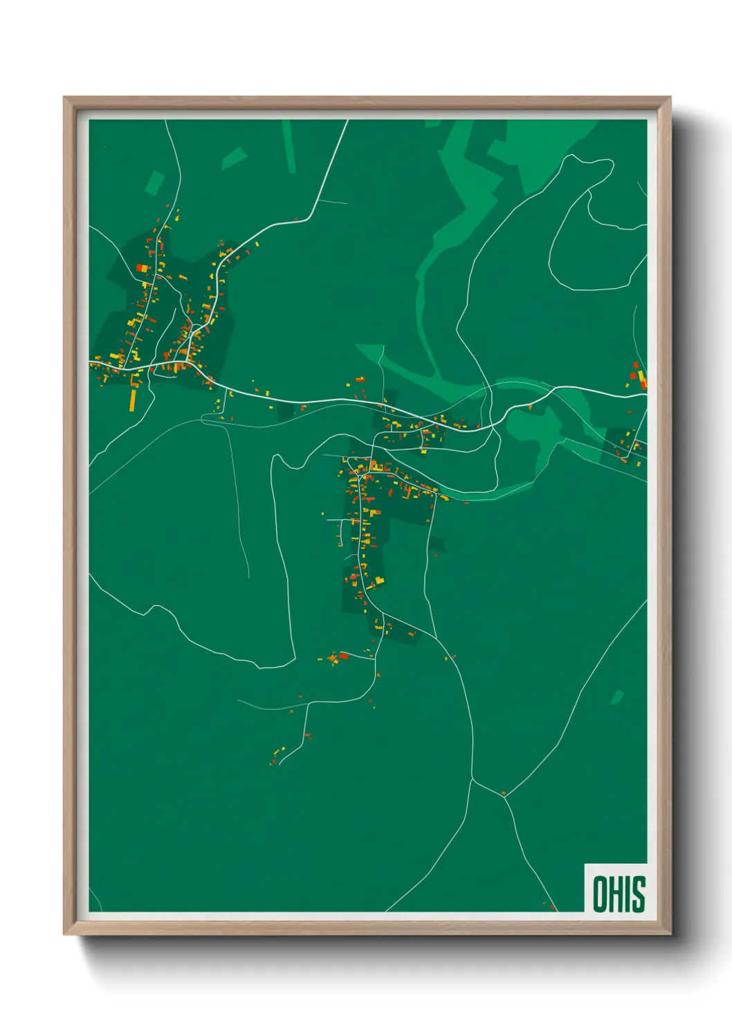 Une affiche de carte sur Ohis