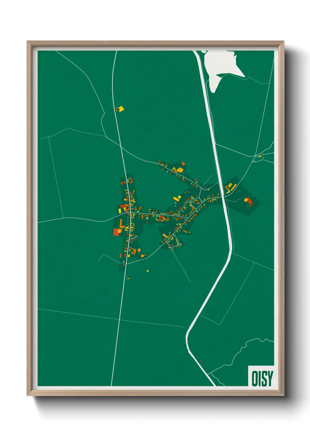 Une affiche de carte sur Oisy