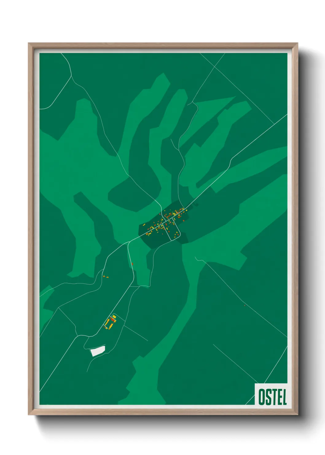 Une affiche de carte sur Ostel