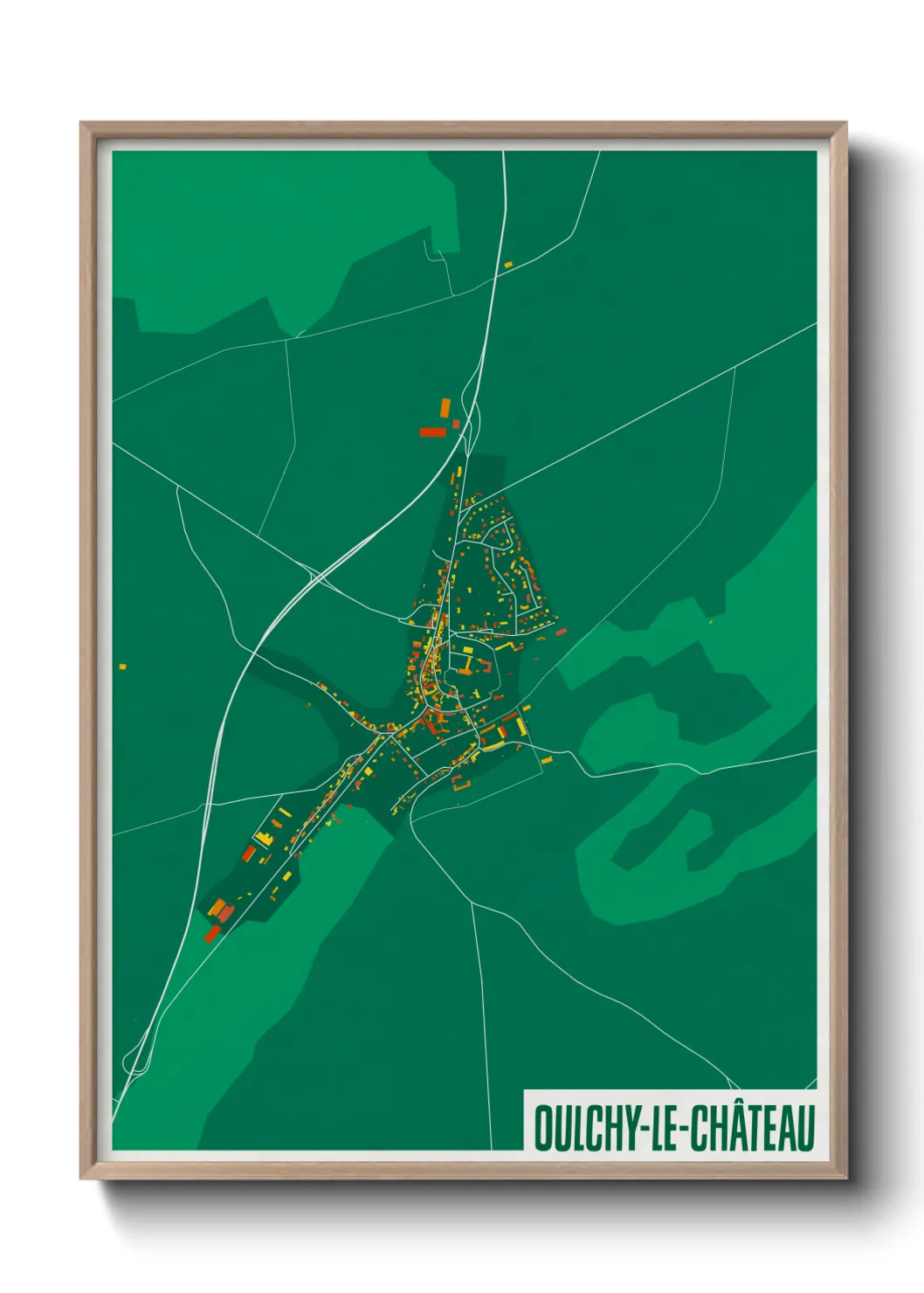 Une affiche de carte sur Oulchy-le-Château