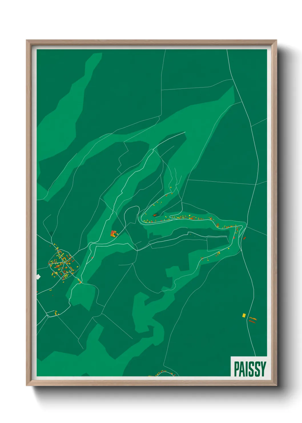 Une affiche de carte sur Paissy