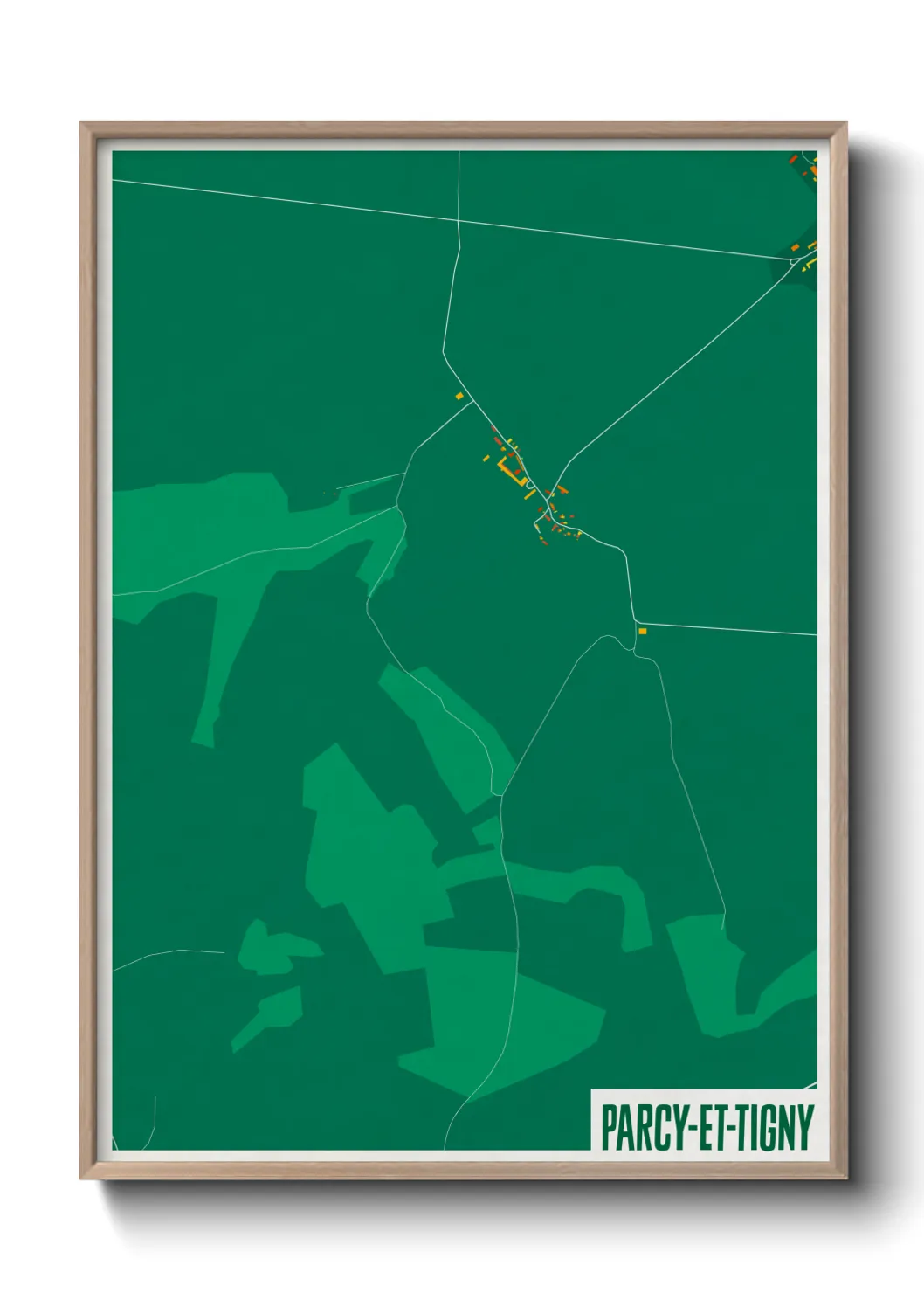 Une affiche de carte sur Parcy-et-Tigny