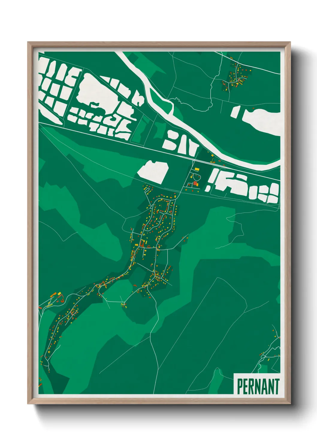 Une affiche de carte sur Pernant