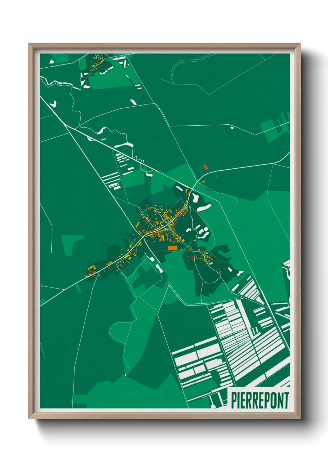 Une affiche de carte sur Pierrepont