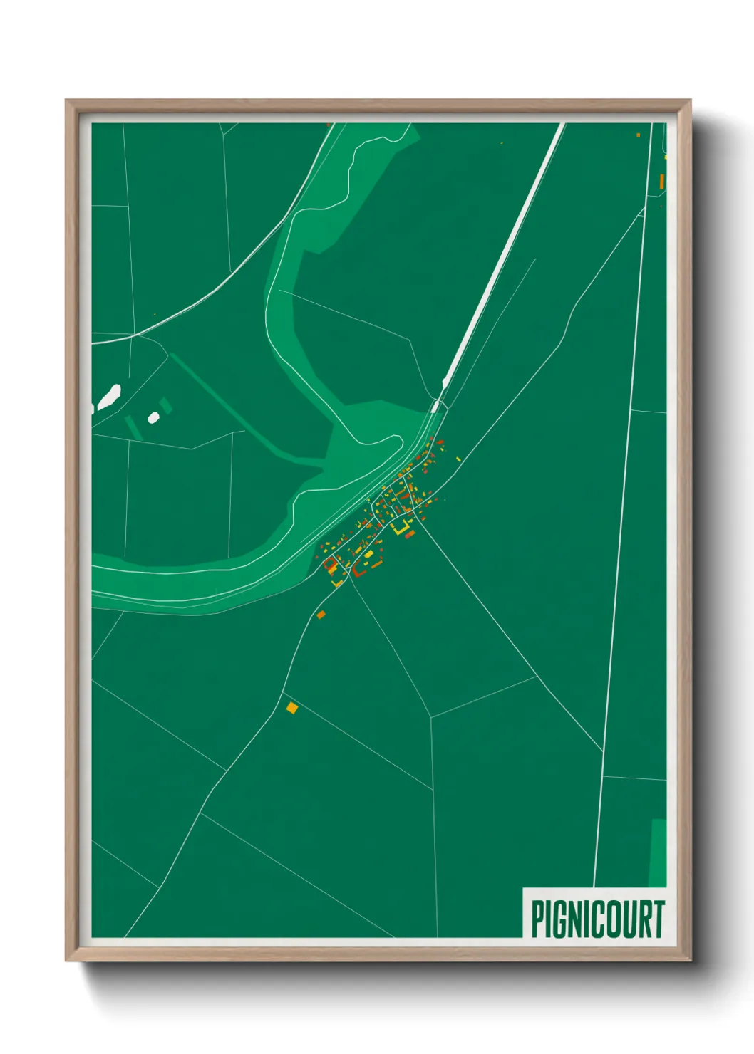 Une affiche de carte sur Pignicourt