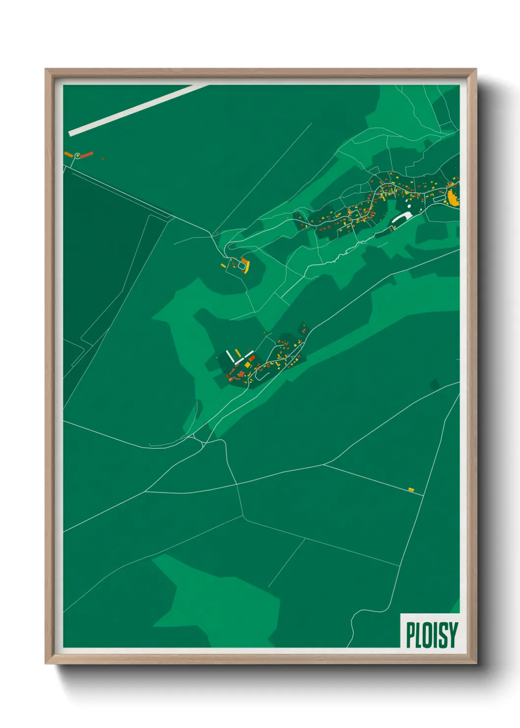 Une affiche de carte sur Ploisy