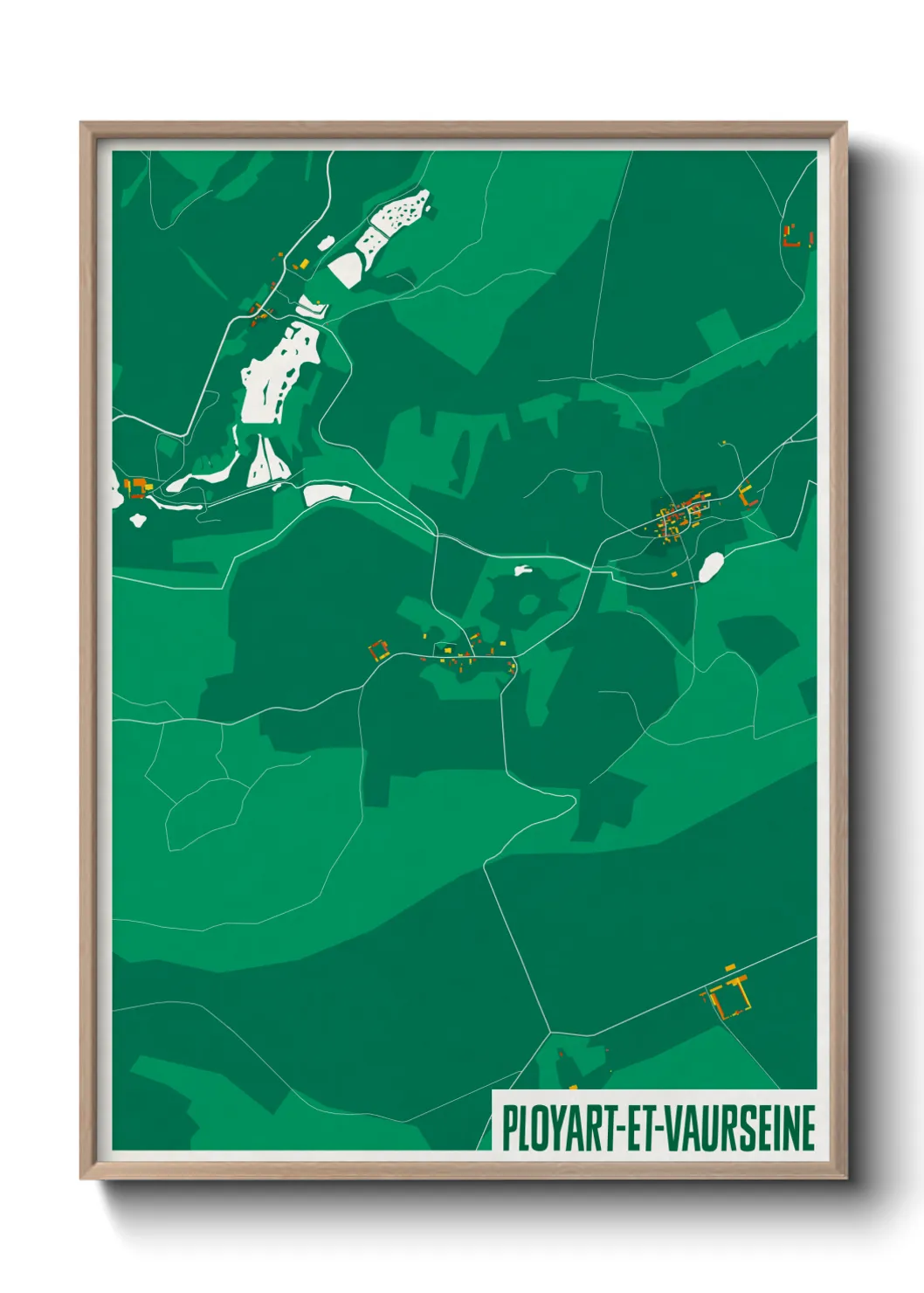 Une affiche de carte sur Ployart-et-Vaurseine