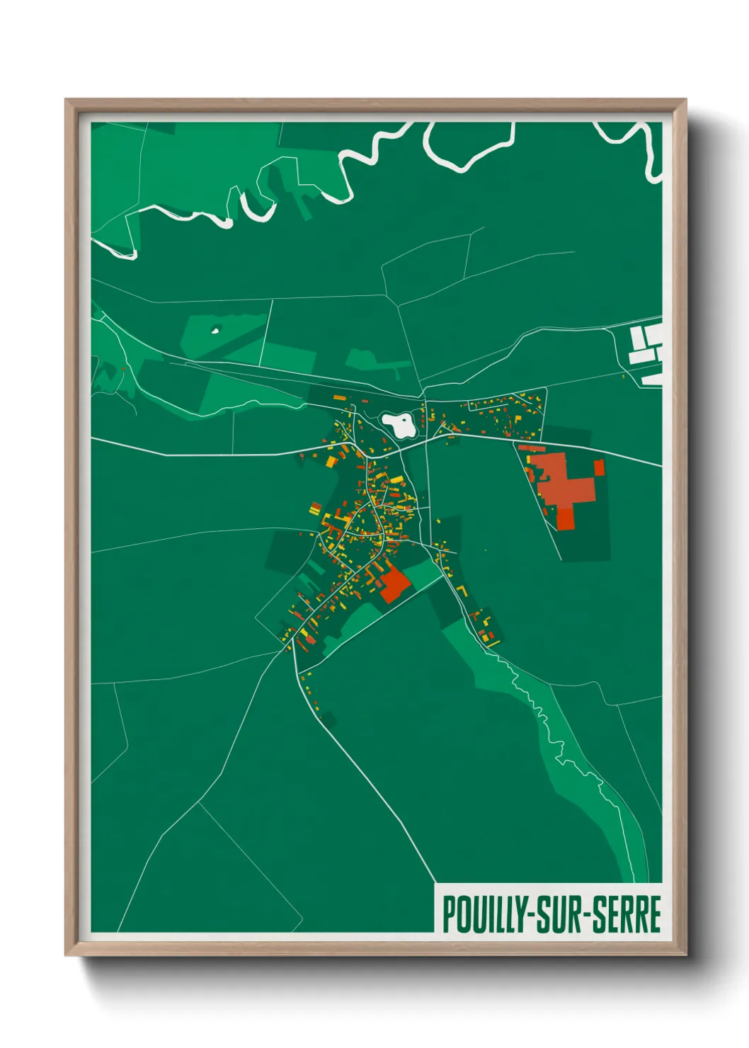 Une affiche de carte sur Pouilly-sur-Serre
