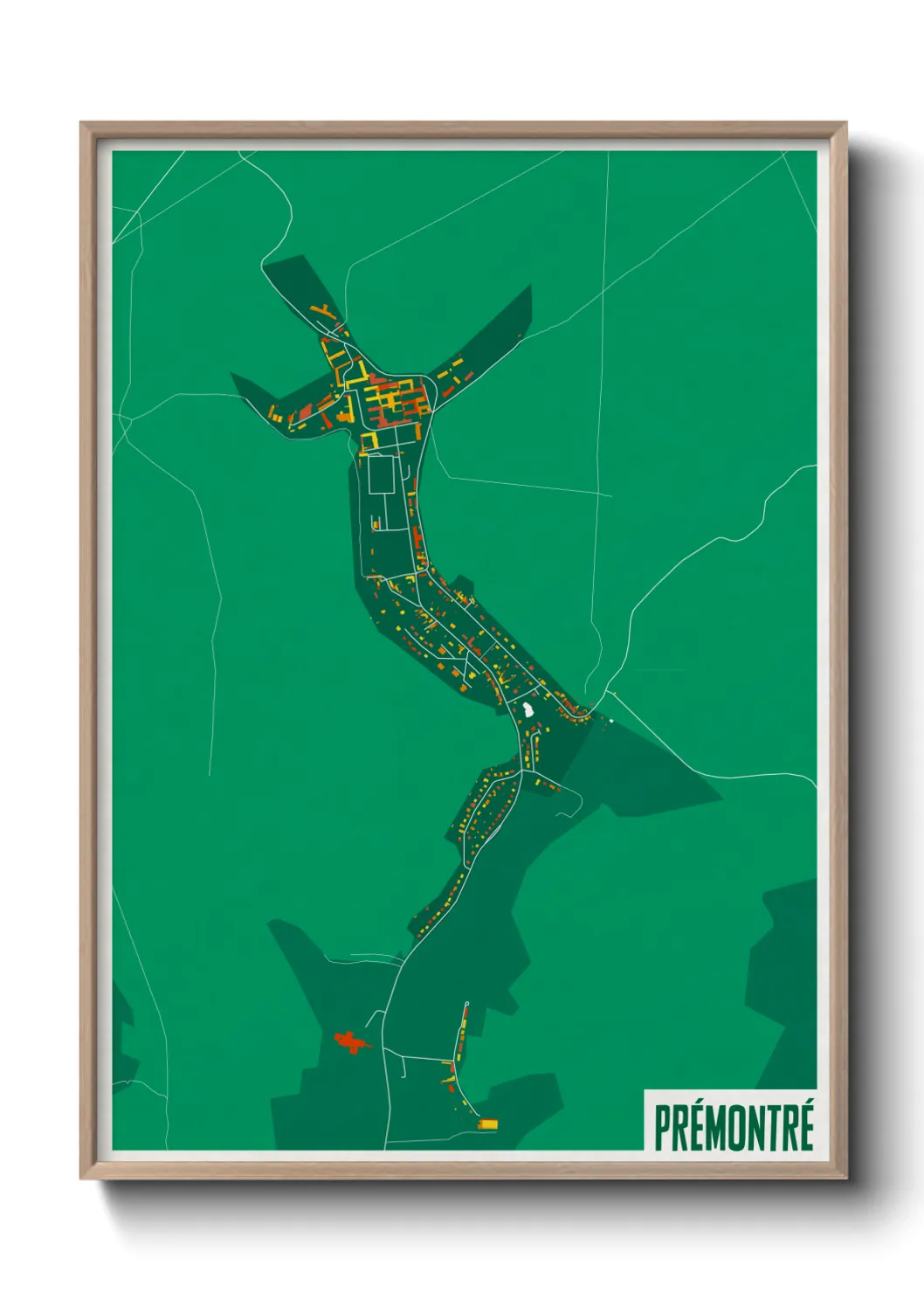 Une affiche de carte sur Prémontré