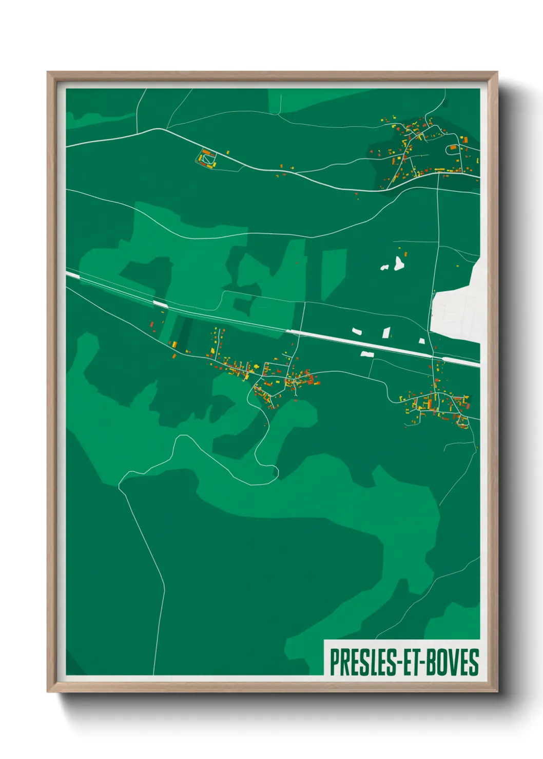 Une affiche de carte sur Presles-et-Boves