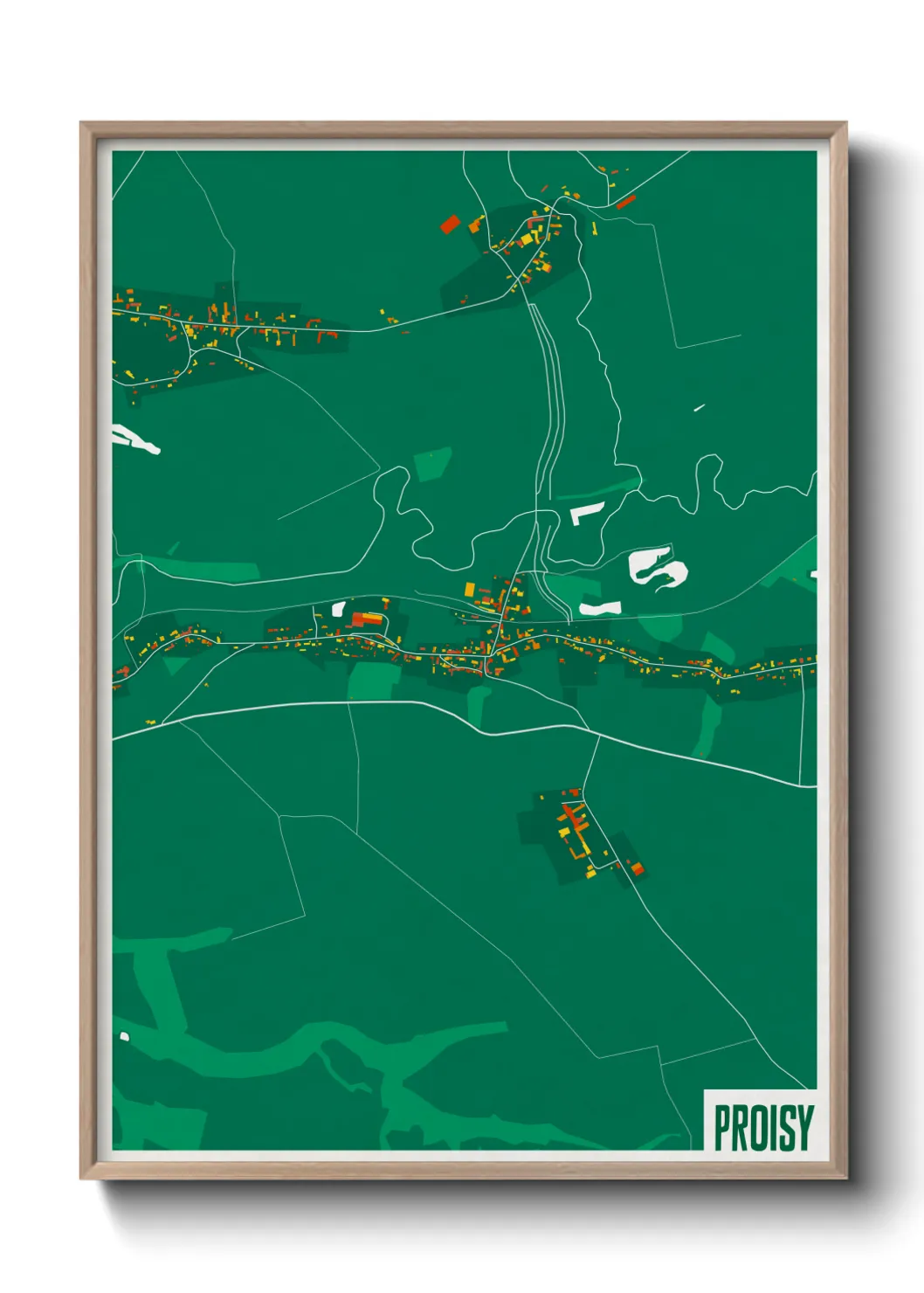 Une affiche de carte sur Proisy