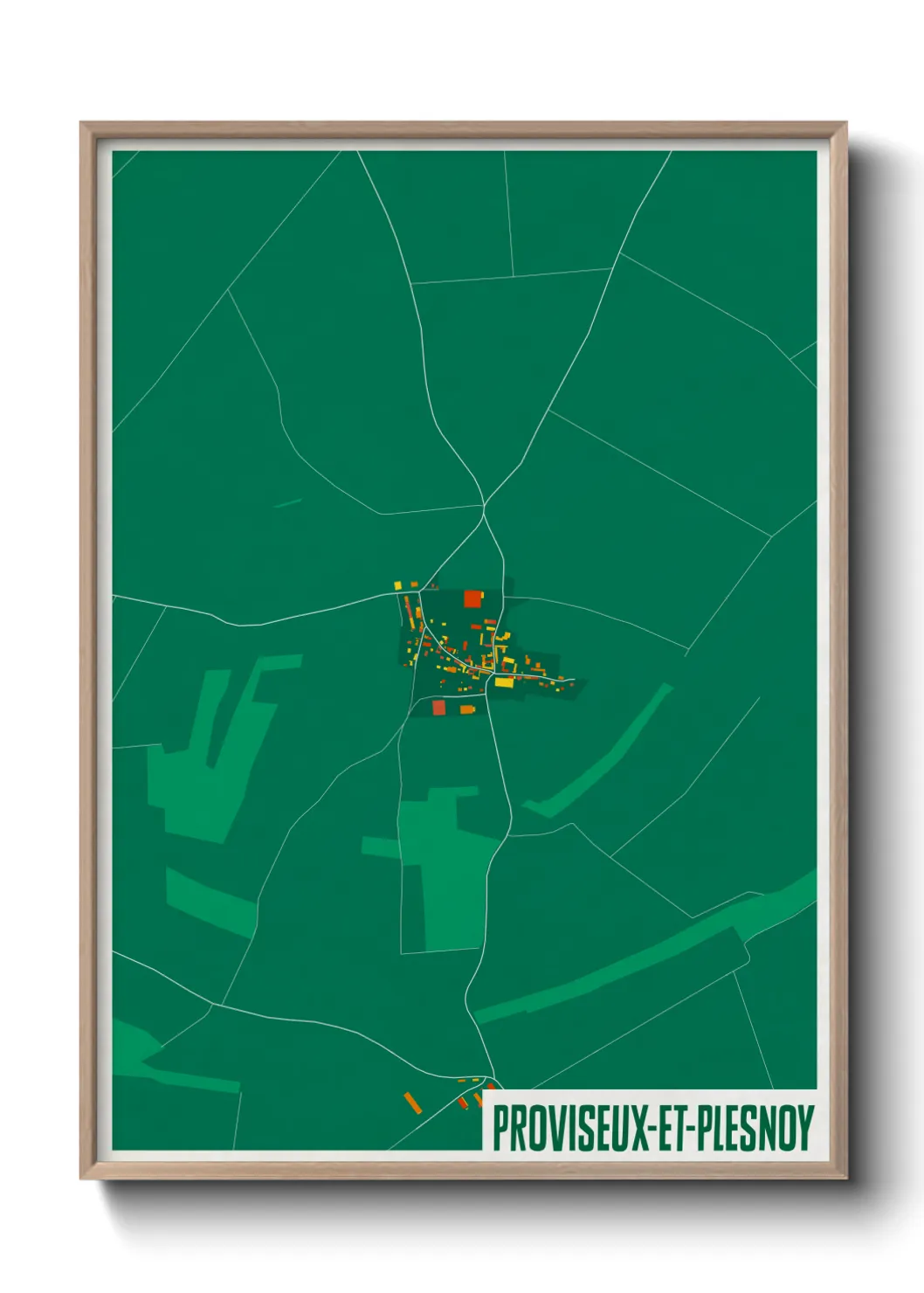 Une affiche de carte sur Proviseux-et-Plesnoy