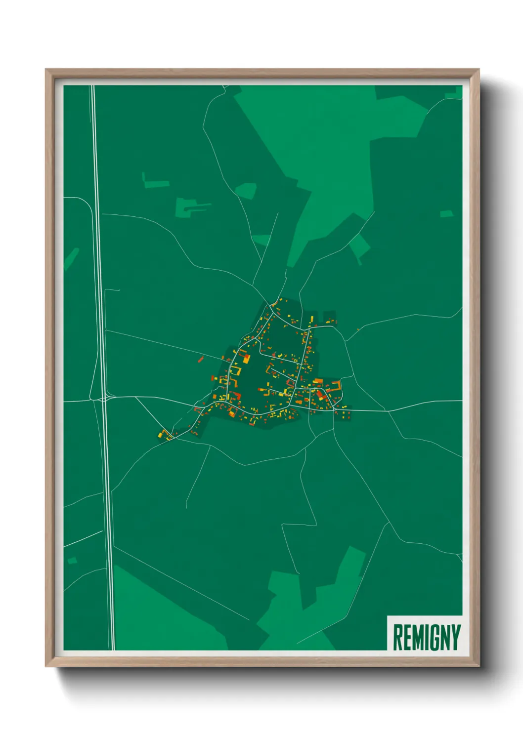 Une affiche de carte sur Remigny