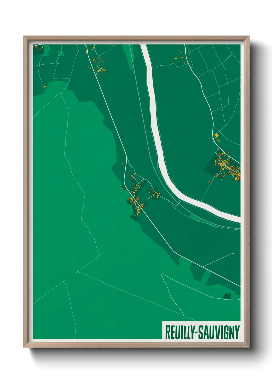 Une affiche de carte sur Reuilly-Sauvigny