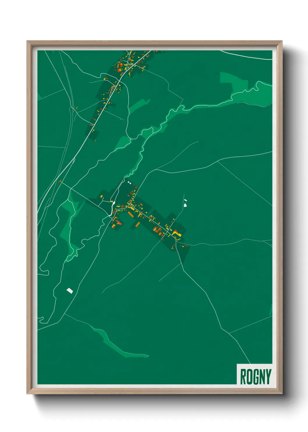 Une affiche de carte sur Rogny