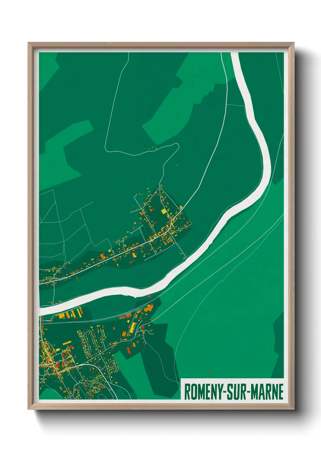 Une affiche de carte sur Romeny-sur-Marne