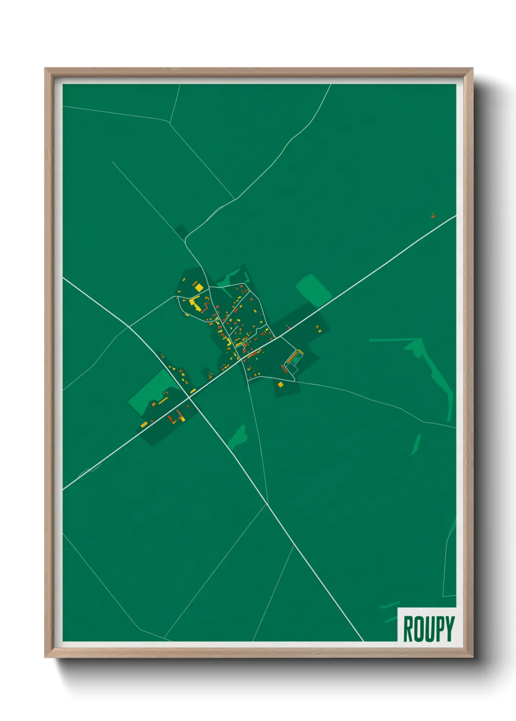 Une affiche de carte sur Roupy