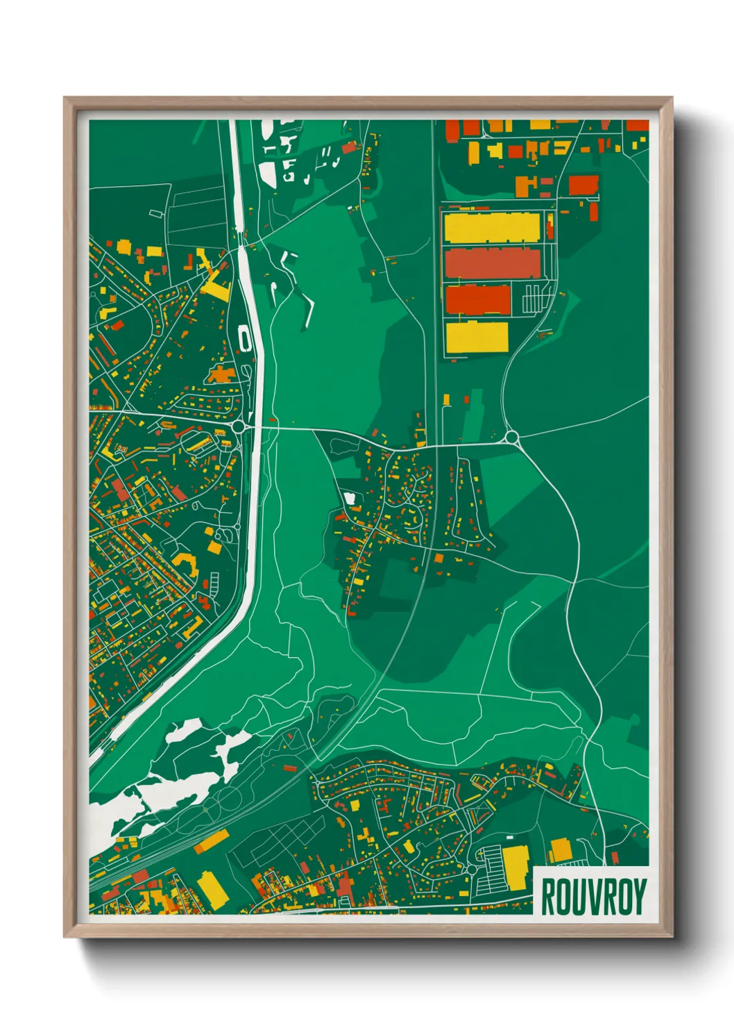 Une affiche de carte sur Rouvroy