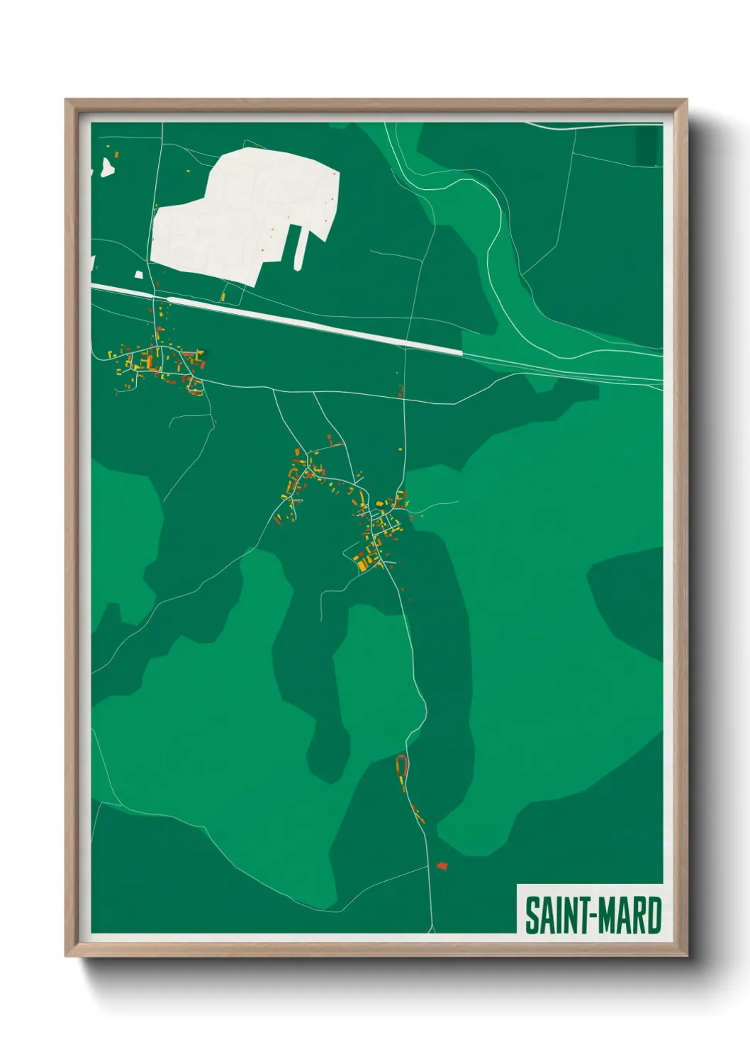 Une affiche de carte sur Saint-Mard