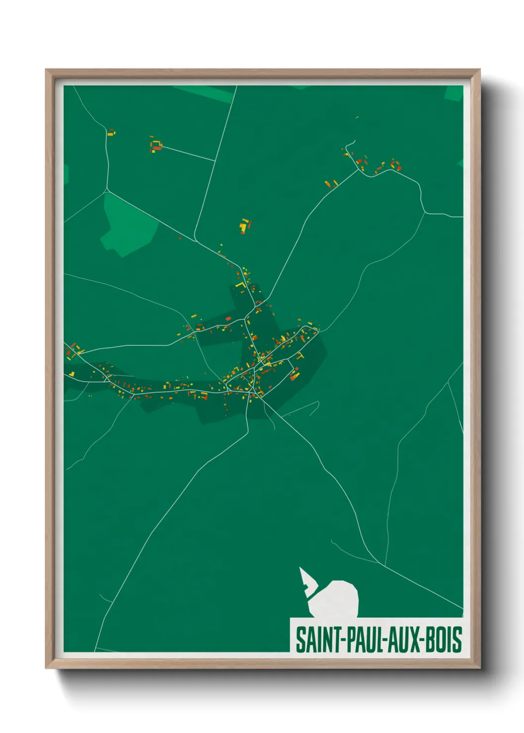 Une affiche de carte sur Saint-Paul-aux-Bois