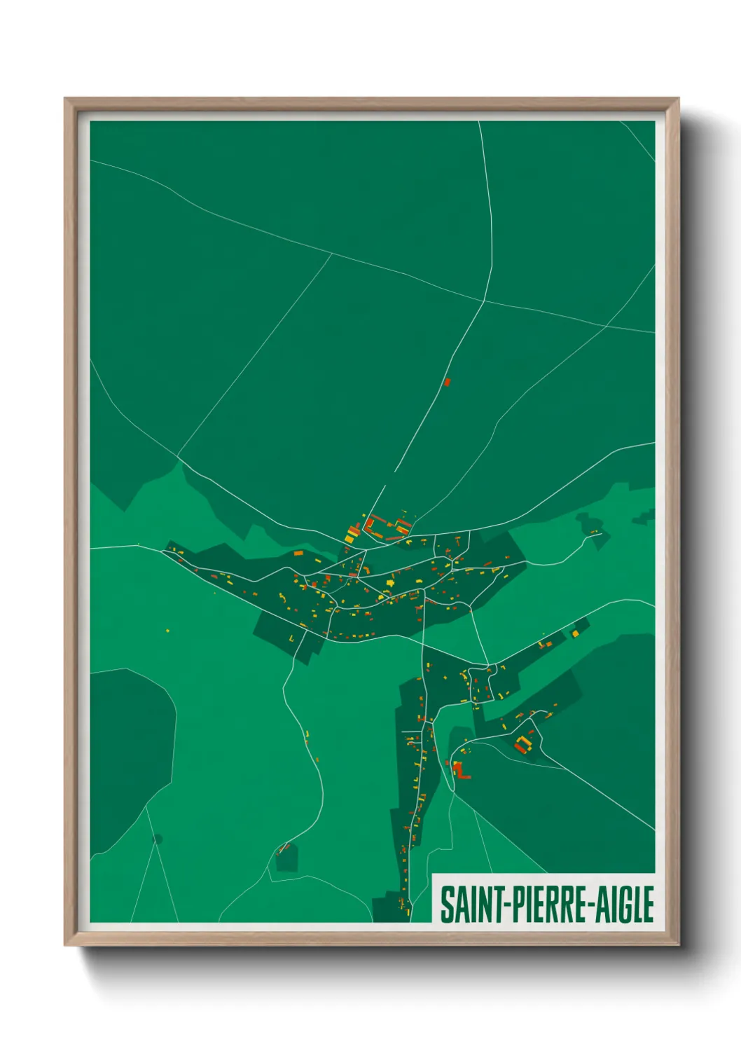 Une affiche de carte sur Saint-Pierre-Aigle