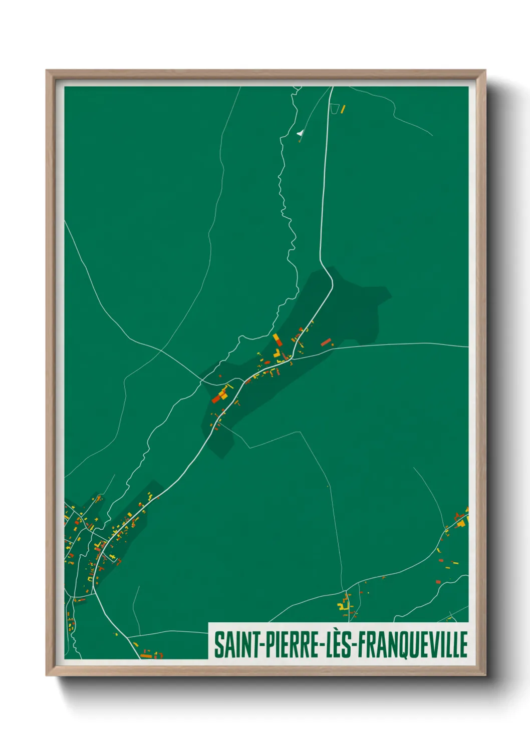 Une affiche de carte sur Saint-Pierre-lès-Franqueville