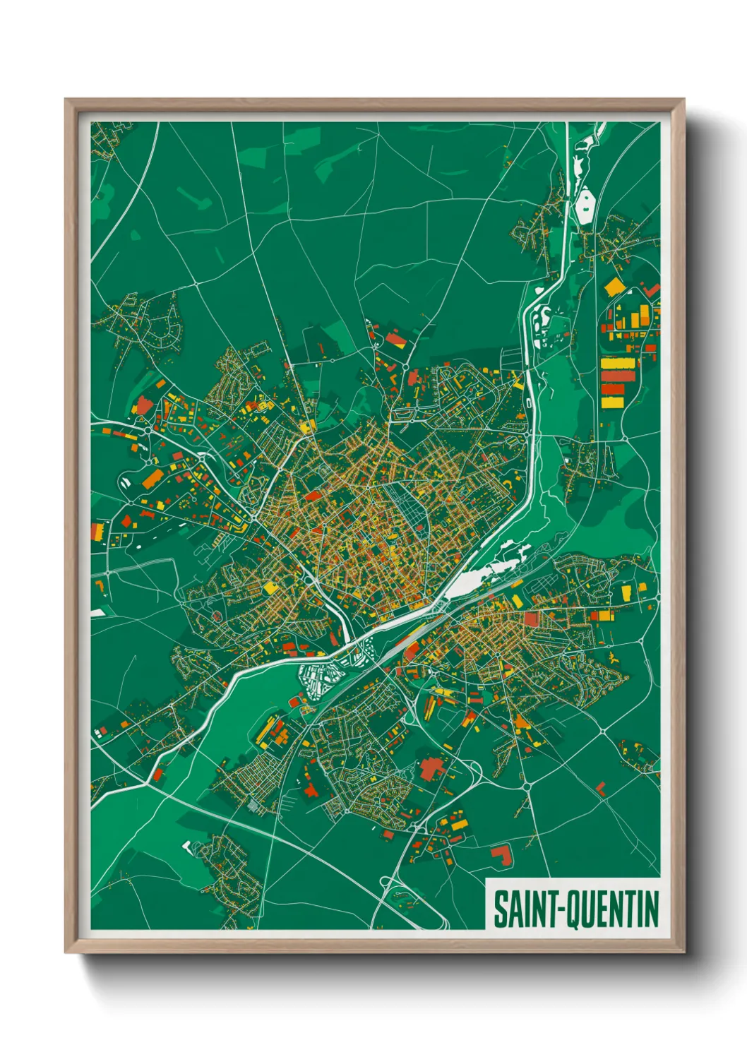 Une affiche de carte sur Saint-Quentin