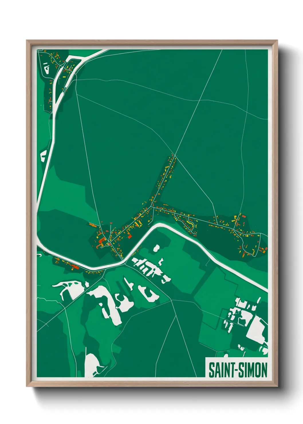 Une affiche de carte sur Saint-Simon