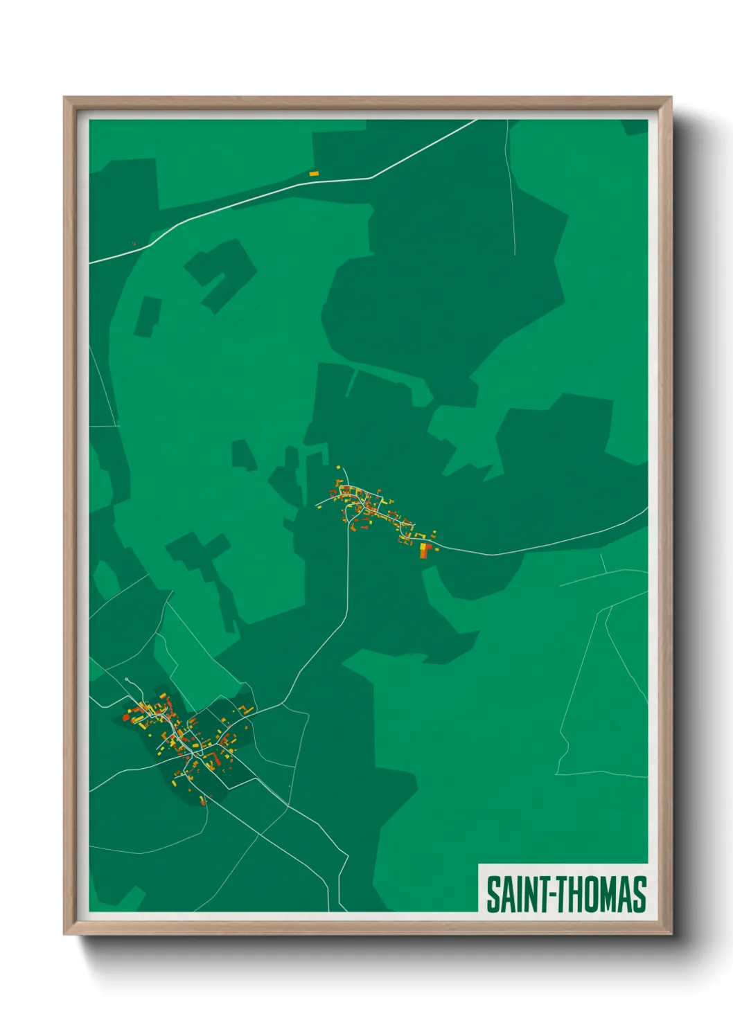 Une affiche de carte sur Saint-Thomas