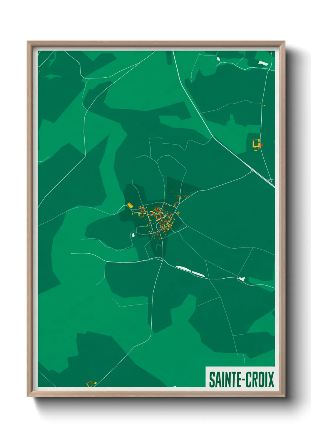 Une affiche de carte sur Sainte-Croix