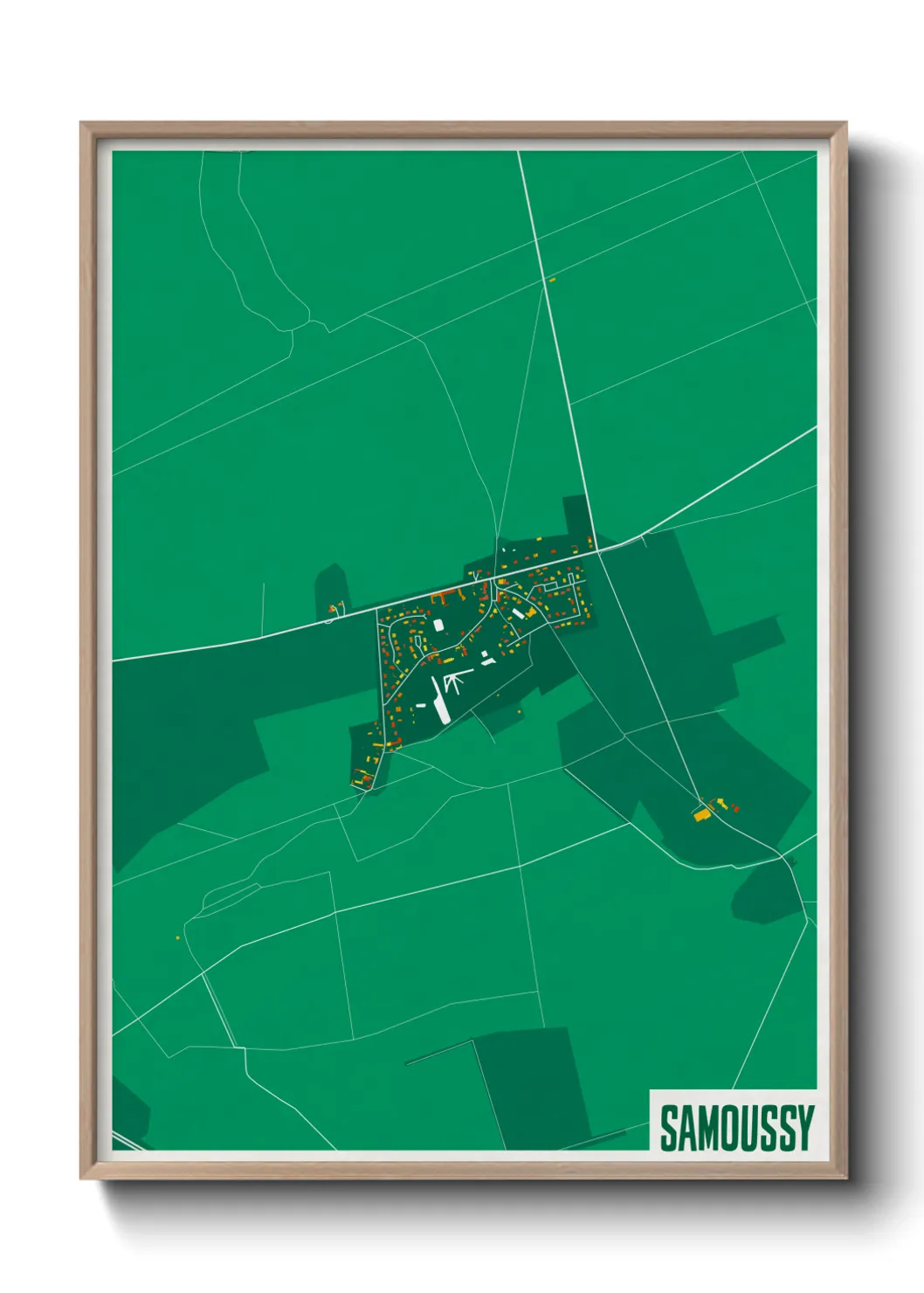 Une affiche de carte sur Samoussy