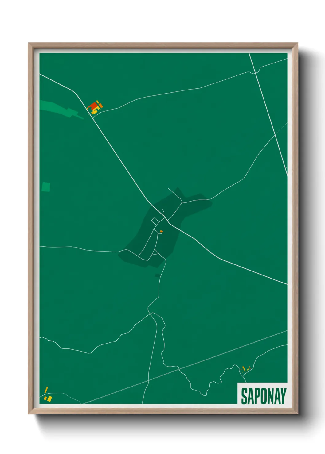 Une affiche de carte sur Saponay