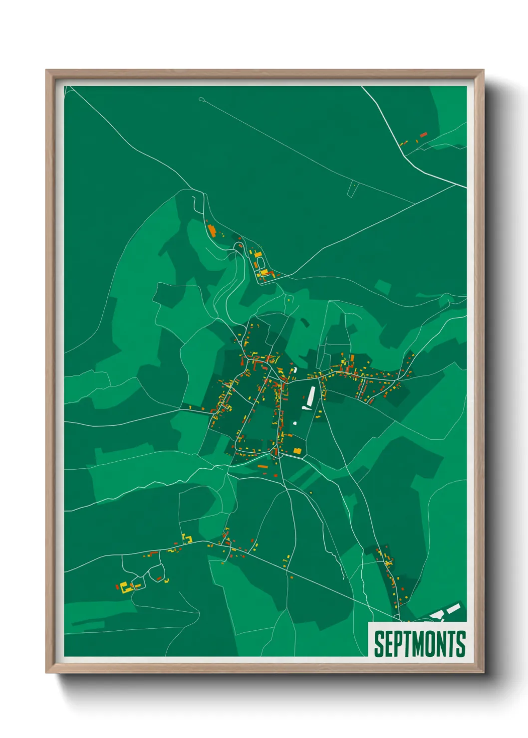 Une affiche de carte sur Septmonts