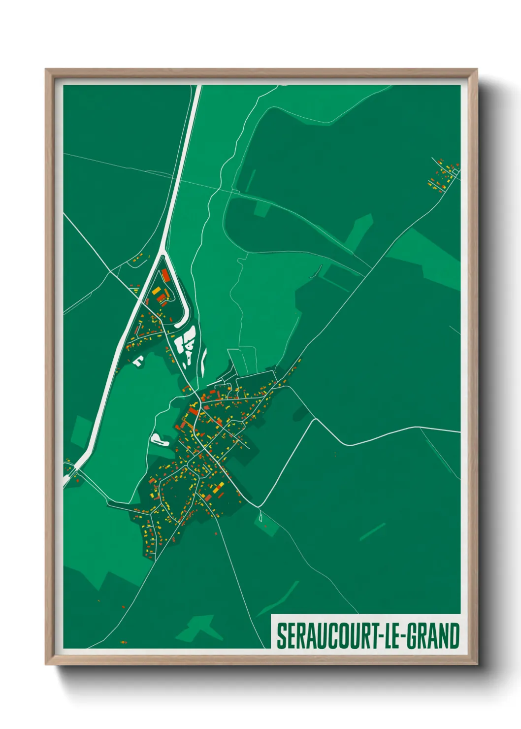 Une affiche de carte sur Seraucourt-le-Grand