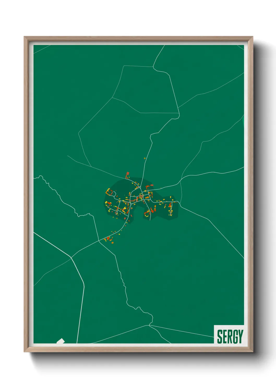 Une affiche de carte sur Sergy