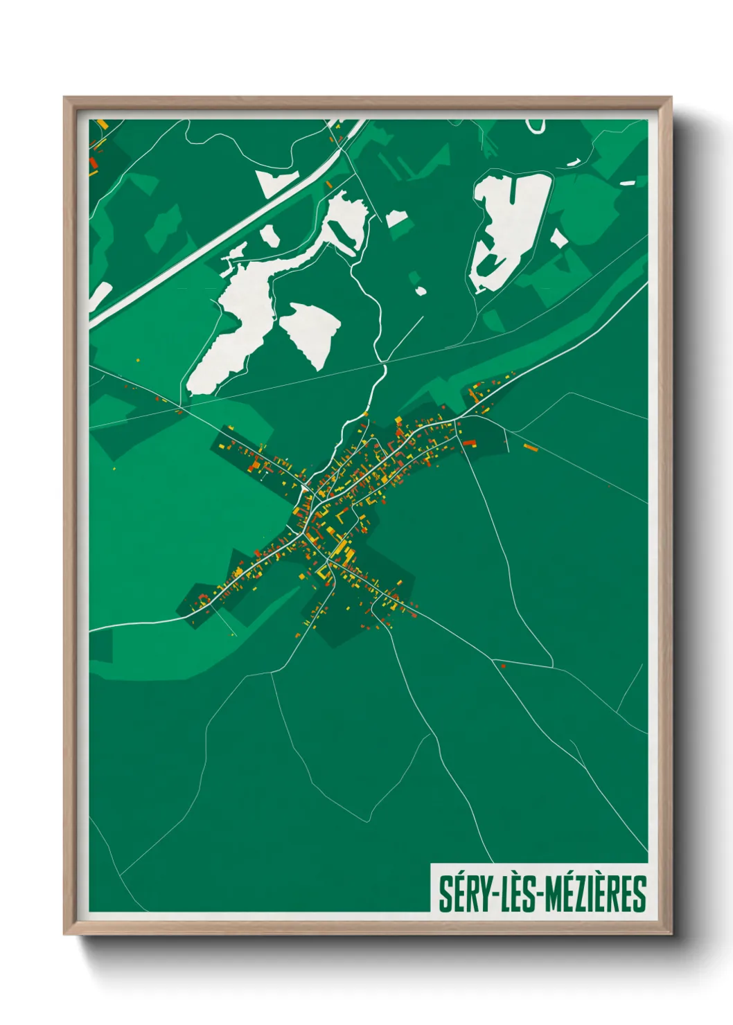 Une affiche de carte sur Séry-lès-Mézières