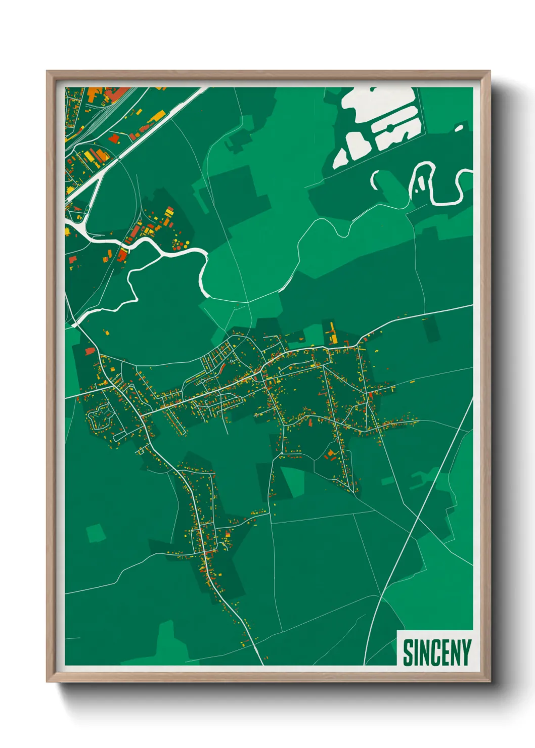 Une affiche de carte sur Sinceny