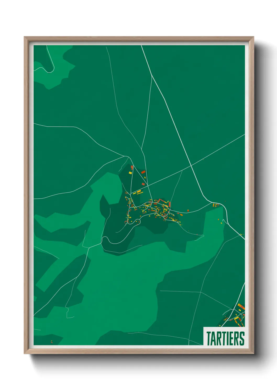 Une affiche de carte sur Tartiers