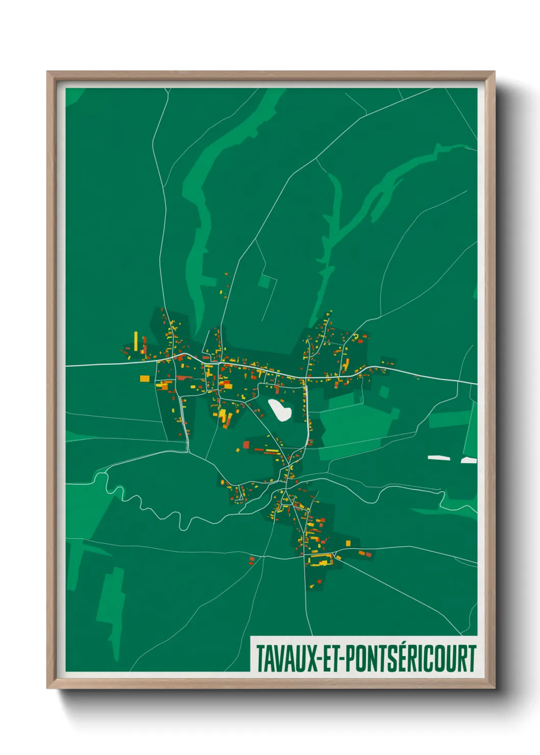 Une affiche de carte sur Tavaux-et-Pontséricourt