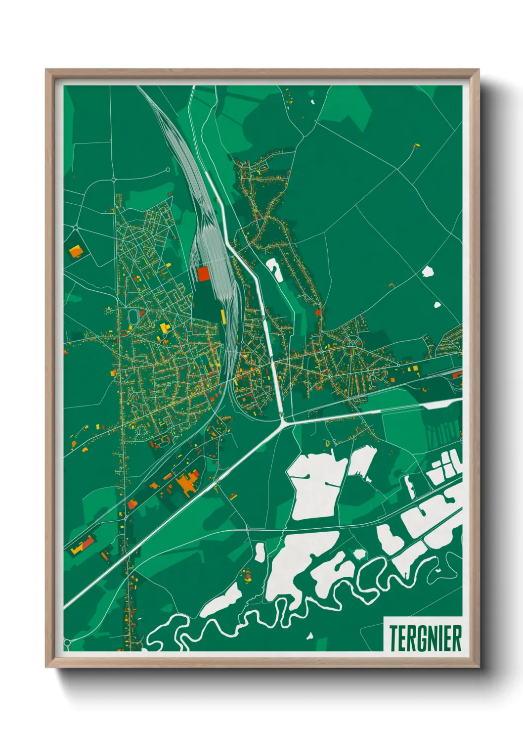 Une affiche de carte sur Tergnier