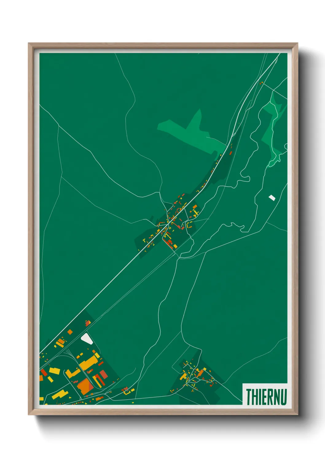 Une affiche de carte sur Thiernu