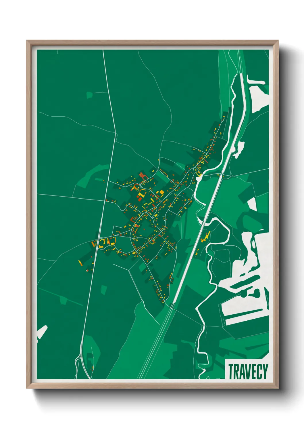 Une affiche de carte sur Travecy