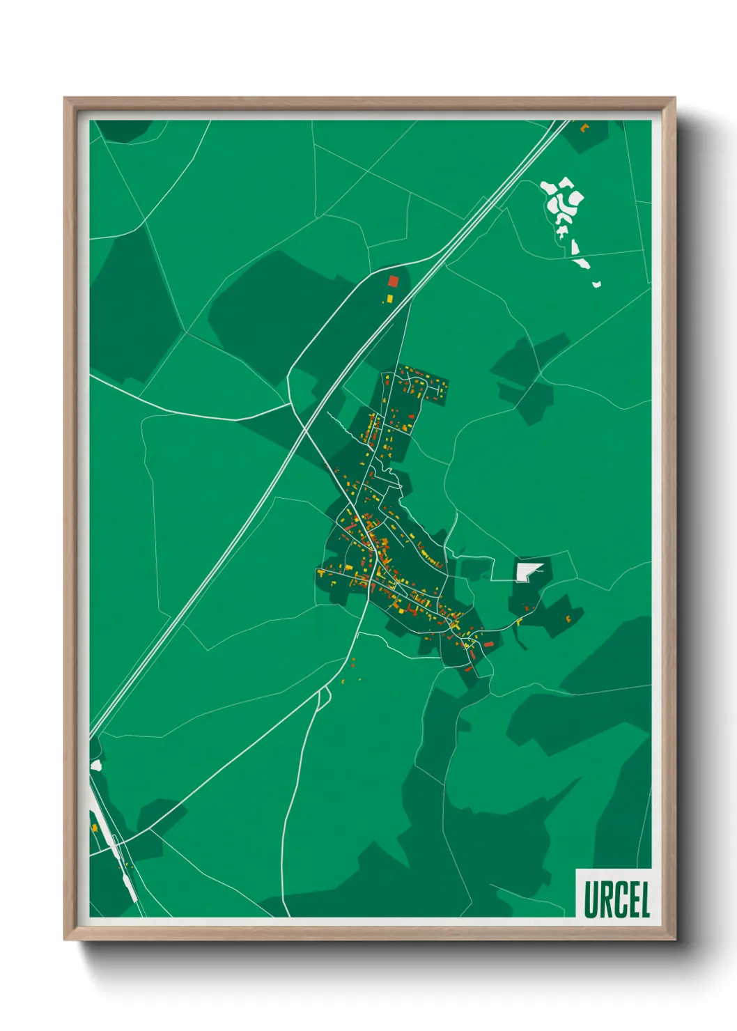 Une affiche de carte sur Urcel