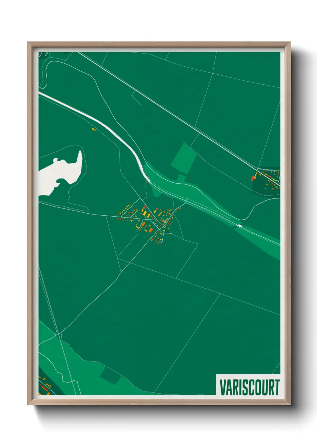 Une affiche de carte sur Variscourt
